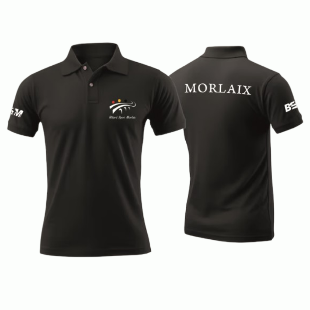 BSM - POLO COTON ADULTES NOIR PERSONNALISÉ – Image 2